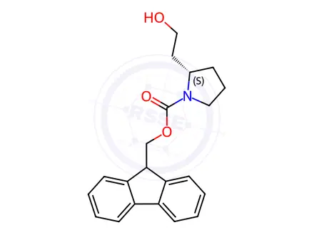 Chemical structure of Fmoc-(S)-2-(pyrrolidin-2-yl)ethan-1-olhydrochloride