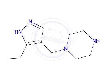 Chemical structure of 1-((5-ethyl-1h-pyrazol-4-yl)methyl)piperazine