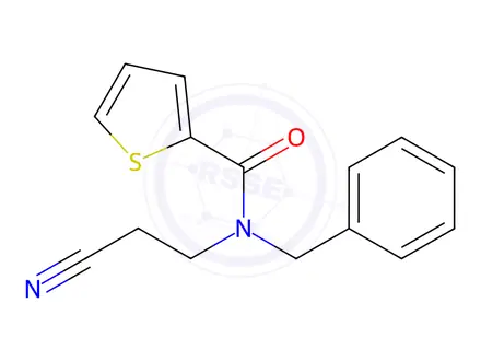 Chemical structure of N-benzyl-N-(2-cyanoethyl)thiophene-2-carboxamide
