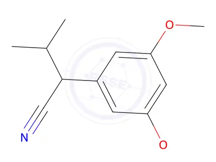 Chemical structure of 2-(3,5-dimethoxyphenyl)-3-methylbutanenitrile
