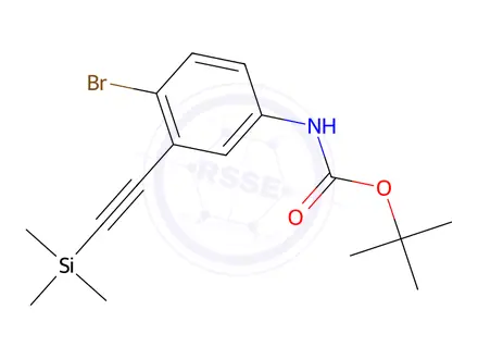 Chemical structure of tert-Butyl (4-bromo-3-((trimethylsilyl)ethynyl)phenyl)carbamate