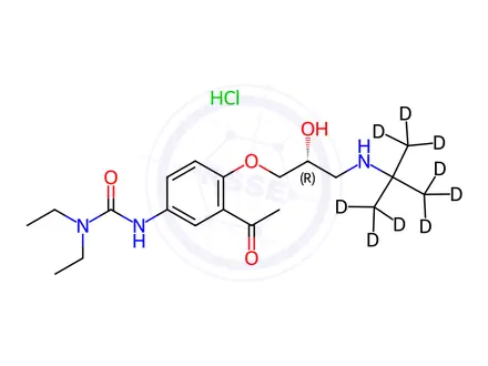 Chemical structure of (R)-(+)-Celiprolol-d9 Hydrochloride