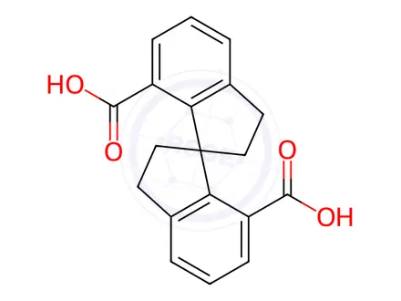 Chemical structure of (1R)-2,2',3,3'-Tetrahydro-1,1'-spirobi[1H-indene]-7,7'-dicarboxylic acid