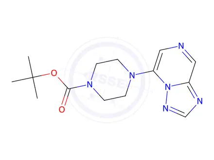 Chemical structure of tert-Butyl 4-{[1,2,4]triazolo[1,5-a]pyrazin-5-yl}piperazine-1-carboxylate