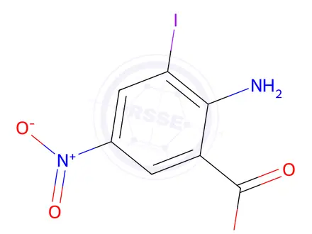 Chemical structure of 2-Amino-3-Iodo-5-Nitrobenzoic Acid