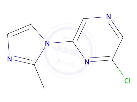 Chemical structure of 2-chloro-6-(2-methyl-1H-imidazol-1-yl)pyrazine