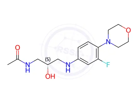 Chemical structure of (S)-N-(3-((3-Fluoro-4-morpholinophenyl)amino)-2-hydroxypropyl)acetamide