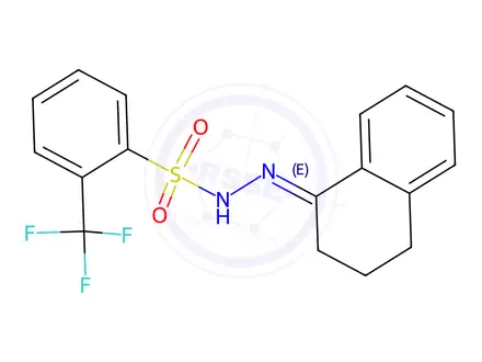 Chemical structure of (E)-N'-(3,4-Dihydronaphthalen-1(2H)-ylidene)-2-(trifluoromethyl)benzenesulfonohydrazide