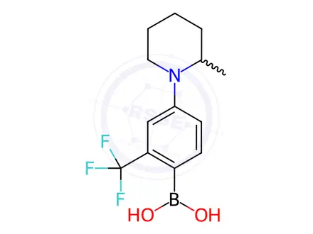 Chemical structure of (4-(2-Methylpiperidin-1-yl)-2-(trifluoromethyl)phenyl)boronic acid