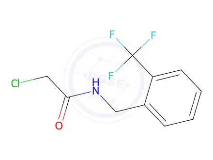 Chemical structure of 2-Chloro-n-{[2-(trifluoromethyl)phenyl]methyl}acetamide