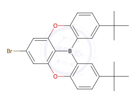 Chemical structure of 7-Bromo-2,12-bis(1,1-dimethylethyl)[1,4]benzoxaborino[2,3,4-kl]phenoxaborin