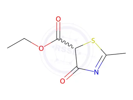 Chemical structure of 2-methyl-4-oxo-4,5-dihydro-thiazole-5-carboxylic acid ethyl ester