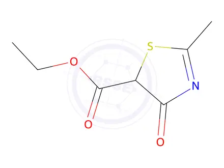 Chemical structure of 5-Thiazolecarboxylicacid, 4,5-dihydro-2-methyl-4-oxo-, ethyl ester
