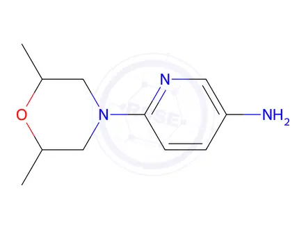 Chemical structure of 6-(2,6-Dimethylmorpholino)pyridin-3-amine