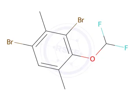 Chemical structure of 1,3-dibromo-4-(difluoromethoxy)-2,5-dimethylbenzene(WXFC0643)