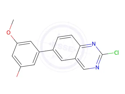 Chemical structure of 2-chloro-6-(3,5-dimethoxyphenyl)quinazoline