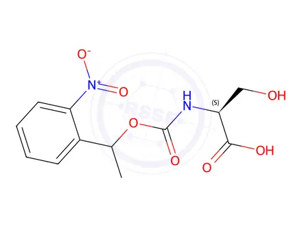 Chemical structure of N-1-(2-nitrophenyl)ethoxycarbonylserine