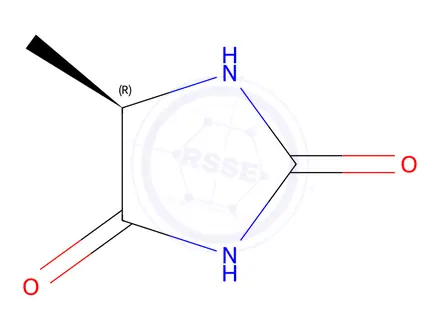 Chemical structure of (R)-5-Methylhydantoin (app 80% ee)