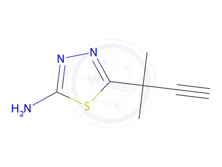 Chemical structure of 5-(2-methylbut-3-yn-2-yl)-1,3,4-thiadiazol-2-amine