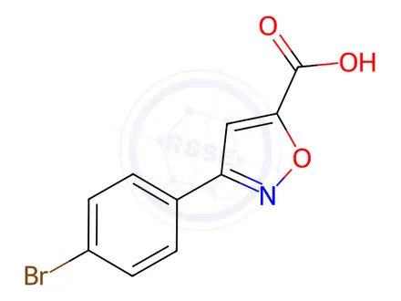 Chemical structure of 3-(4-bromophenyl)isoxazole-5-carboxylic acid