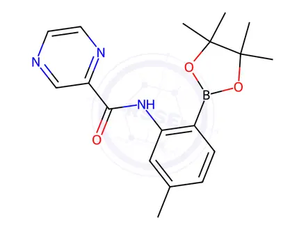 Chemical structure of N-[5-Methyl-2-(4,4,5,5-tetramethyl-1,3,2-dioxaborolan-2-yl)phenyl]pyrazine-2-carboxamide