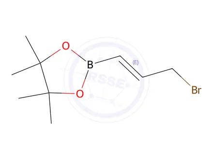 Chemical structure of 1,3,2-Dioxaborolane, 2-[(1E)-3-bromo-1-propen-1-yl]-4,4,5,5-tetramethyl-