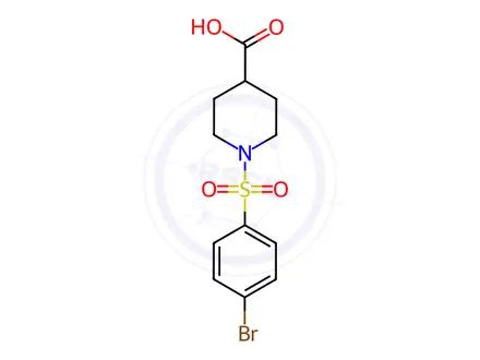 Chemical structure of 1-[(4-Bromophenyl)sulfonyl]-4-piperidinecarboxylic acid