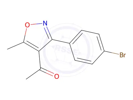 Chemical structure of 1-(3-(4-Bromophenyl)-5-methylisoxazol-4-yl)ethanone