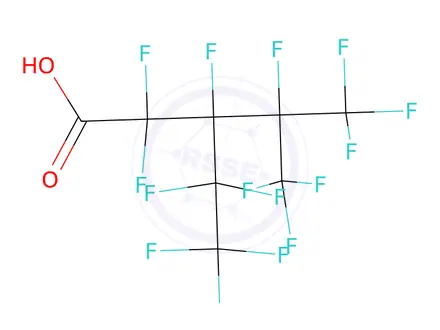 Chemical structure of Pentanoic acid, 2,2,3,4,5,5,5-heptafluoro-3-(1,1,2,2,2-pentafluoroethyl)-4-(trifluoromethyl)-