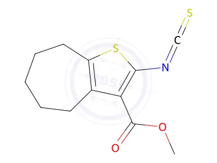 Chemical structure of Methyl 2-isothiocyanato-5,6,7,8-tetrahydro-4H-cyclohepta[b]thiophene-3-carboxylate