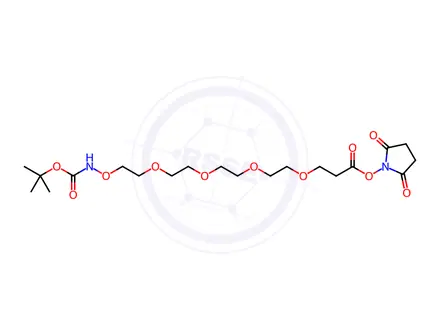 Chemical structure of t-Boc-Aminooxy-PEG4-NHS ester