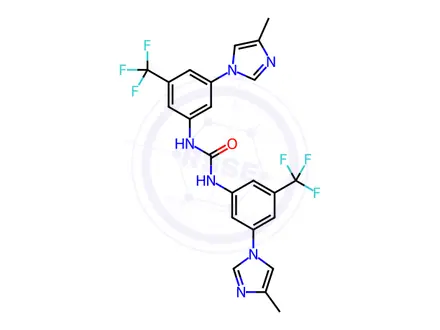Chemical structure of 1,3-Bis(3-(4-methyl-1H-imidazol-1-yl)-5-(trifluoromethyl)phenyl)urea