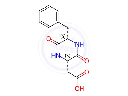 Chemical structure of (2S,5S)-5-Benzyl-3,6-dioxo-2-piperazineacetic acid