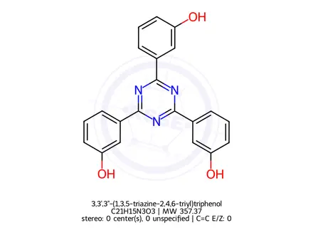 Chemical structure of 3,3',3''-(1,3,5-triazine-2,4,6-triyl)triphenol