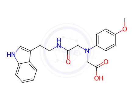 Chemical structure of [(2-{[2-(1H-Indol-3-yl)ethyl]amino}-2-oxoethyl)-(4-methoxyphenyl)amino]acetic acid