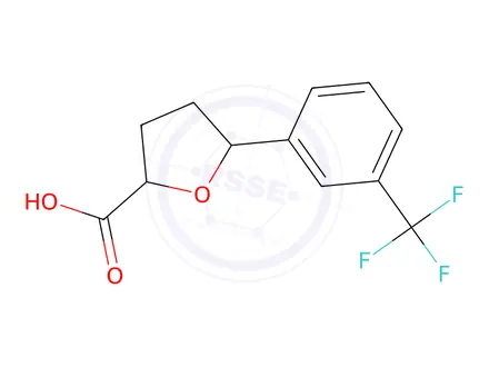 Chemical structure of 5-(3-(Trifluoromethyl)phenyl)tetrahydrofuran-2-carboxylic acid