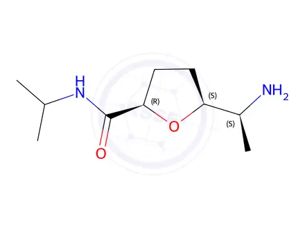 Chemical structure of (2R,5S)-5-((S)-1-aminoethyl)-N-isopropyltetrahydrofuran-2-carboxamide