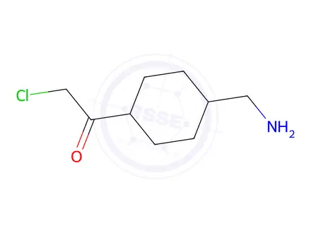 Chemical structure of Ethanone, 1-[4-(aminomethyl)cyclohexyl]-2-chloro-, trans-(9CI)