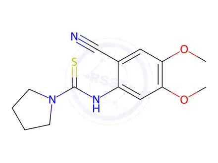 Chemical structure of N-(2-Cyano-4,5-dimethoxyphenyl)pyrrolidine-1-carbothioamide