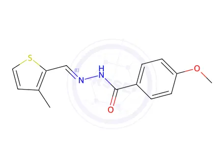 Chemical structure of 4-methoxy-N'-[(3-methyl-2-thienyl)methylene]benzohydrazide