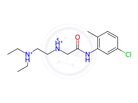 Chemical structure of Acetamide, N-(5-chloro-2-methylphenyl)-2-[[2-(diethylamino)ethyl]methylamino]-, hydrochloride (1:2)