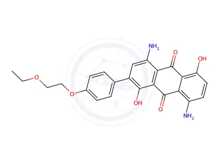 Chemical structure of 4,8-diamino-2-[p-(2-ethoxyethoxy)phenyl]-1,5-dihydroxyanthraquinone