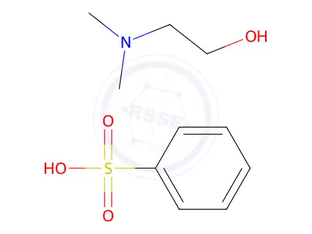 Chemical structure of benzenesulphonic acid, compound with 2-(dimethylamino)ethanol (1:1)