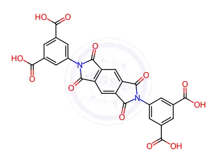 Chemical structure of 5,5-(1,3,5,7-tetraoxopyrrolo(3,4-f)isoindole-2,6-diyl)diisophthalic acid