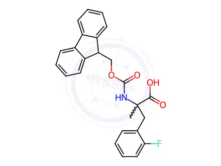 Chemical structure of Phenylalanine, N-[(9H-fluoren-9-ylmethoxy)carbonyl]-2-fluoro-α-methyl-