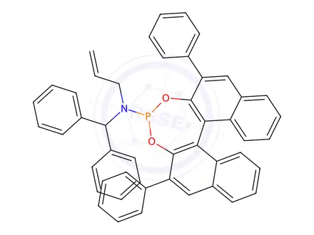 Chemical structure of (11bS)-N-allyl-N-benzhydryl-2,6-diphenyldinaphtho[2,1-d:1',2'-f][1,3,2]dioxaphosphepin-4-amine