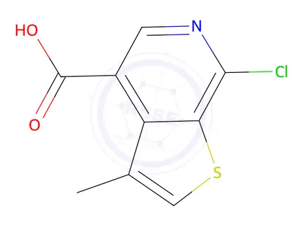 Chemical structure of 7-chloro-3-methyl-thieno[2,3-c]pyridine-4-carboxylic acid