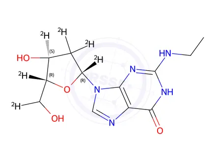 Chemical structure of 2'-Deoxy-N-ethylguanosine-d6