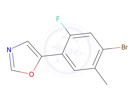 Chemical structure of 5-(4-Bromo-2-fluoro-5-methylphenyl)oxazole