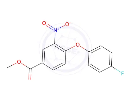 Chemical structure of Methyl 4-(4-Fluorophenoxy)-3-nitrobenzenecarboxylate